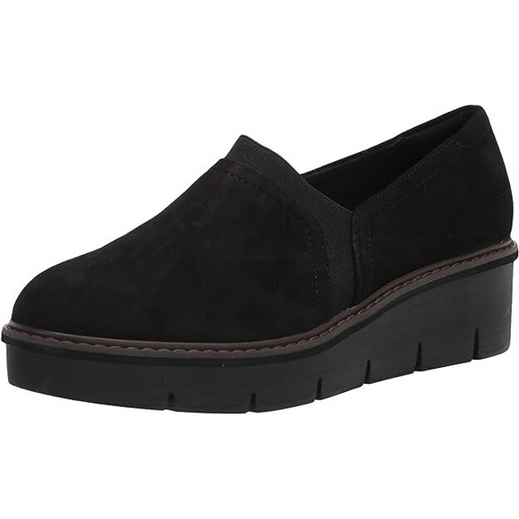 Clarks Shoes - Clarks Airabell Mid Black Suede Wedges Leather Closed Toe NEW Size 10 N